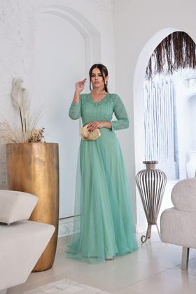 Imagem de Vestido Feminino Longo Manga 3/4 Festa Madrinha Mãe Noiva
