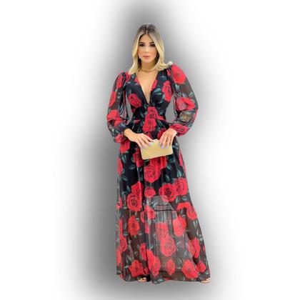 Imagem de Vestido feminino longo Noiva para festa Princesa Lançamento