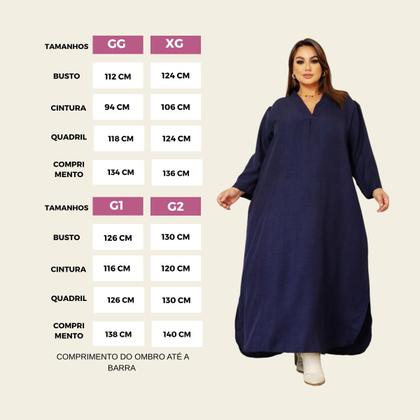 Imagem de Vestido Feminino Longo Plus Size Linho Soltinho Lia Rosa