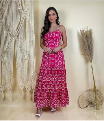 Imagem de Vestido Feminino Luxo Lese 100% bordado Alçinha Festa Lançamento verão 1412