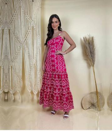 Imagem de Vestido Feminino Luxo Lese 100% bordado Alçinha Festa Lançamento verão 1412
