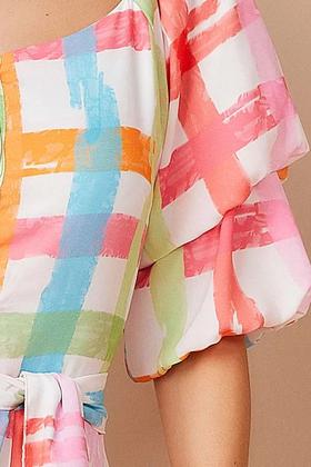 Imagem de Vestido feminino Mídi Evasê Estampado Com Faixa