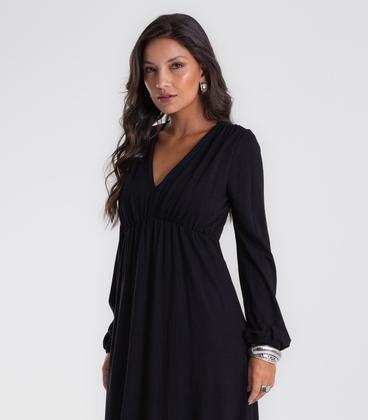 Imagem de Vestido Feminino Midi Manga Bufante Endless Preto