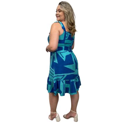 Imagem de Vestido Feminino Midi Plus Size Soltinho 100% Viscose Tendência Verão