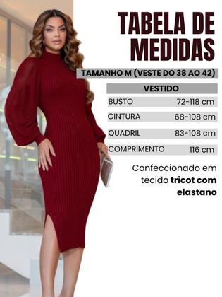 Imagem de Vestido Feminino Midi Tricot Gola Alta Elegante para Festa Cor:Azul MarinhoTamanho:M