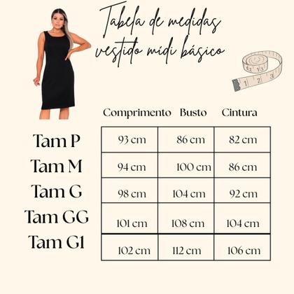 Imagem de Vestido Feminino Midi Tubinho Social Alfaiataria Luxo Plus