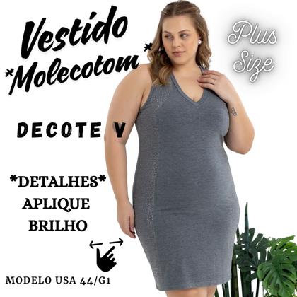 Imagem de Vestido Feminino Molecotom C/Aplique Casual Moda Plus Size Verão 41124A