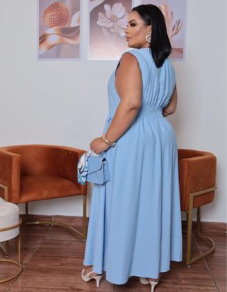 Imagem de Vestido Feminino Plus Size Casual Com Detalhes Na Cintura