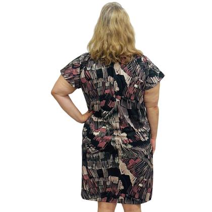 Imagem de Vestido Feminino Plus Size Ciganinha Estampado Manga Curta Midi - estampa 05 - g2