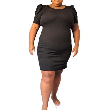 Imagem de Vestido Feminino Plus Size Manga Curta Bufante G1, G2 E G3