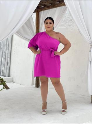 Imagem de Vestido feminino plus size mula manca com faixa 