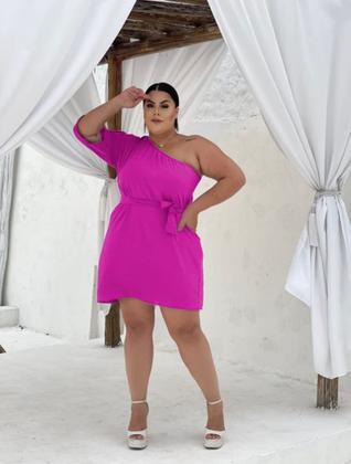 Imagem de Vestido feminino plus size mula manca com faixa 