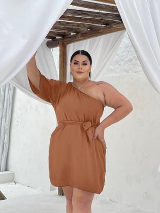Imagem de Vestido feminino plus size mula manca com faixa 