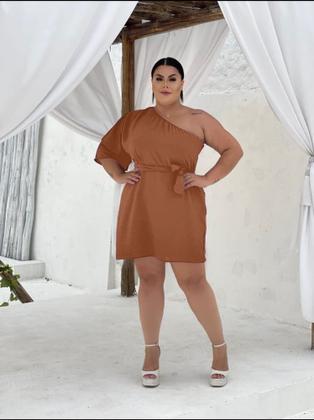 Imagem de Vestido feminino plus size mula manca com faixa 