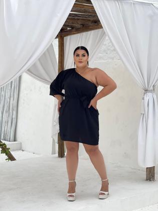 Imagem de Vestido feminino plus size mula manca com faixa 