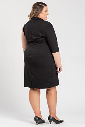 Imagem de Vestido Feminino Plus Size Viscose com Elastano Detalhes Mangas - Serena