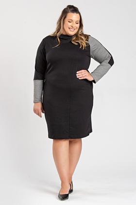 Imagem de Vestido Feminino Plus Size Viscose com Elastano Detalhes Mangas - Serena