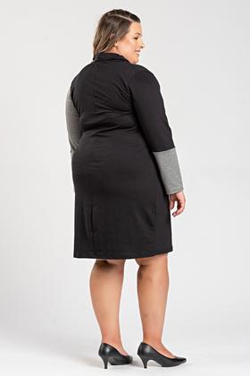 Imagem de Vestido Feminino Plus Size Viscose com Elastano Detalhes Mangas - Serena