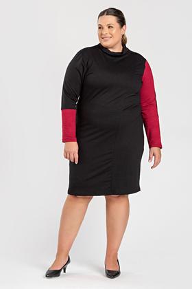 Imagem de Vestido Feminino Plus Size Viscose com Elastano Detalhes Mangas - Serena