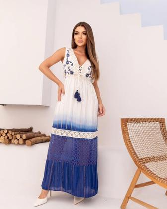 Imagem de Vestido Feminino Regata Boho Longo com Cordão