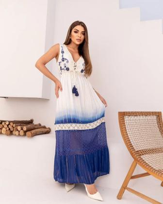 Imagem de Vestido Feminino Regata Boho Longo com Cordão