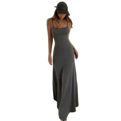 Imagem de Vestido Feminino Sexy com Alças de Espaguete e Bainha Assimétrica - Primavera/Verão