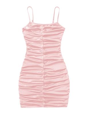 Imagem de Vestido feminino SOLY HUX com alça espaguete Cami Bodycon rosa 12-13Y
