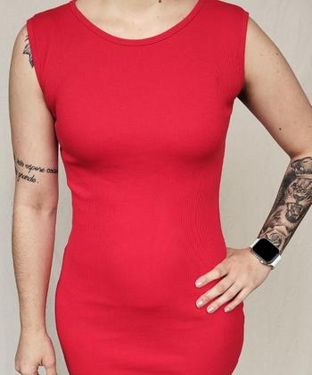 Imagem de Vestido Feminino Tubinho Ribana Canelado Midi Elegante