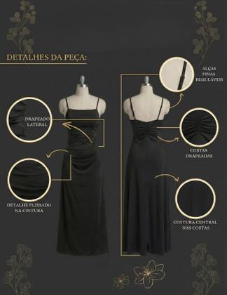 Imagem de Vestido Feminino Tubinho Sereia Elegante Manga De Alcinhas Franzido Drapeado Elegante Boho Modelador Empina Bumbum