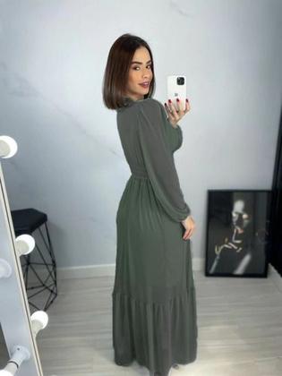 Imagem de Vestido Feminino Tule Moda Evangélica Festa Ótimo Caimento