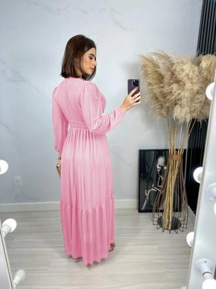 Imagem de Vestido Feminino Tule Moda Evangélica Festa Ótimo Caimento