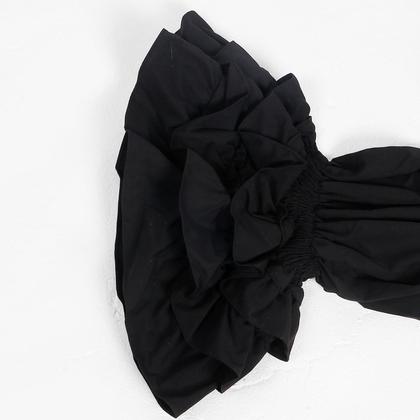 Imagem de Vestido feminino WOKANSE de verão 2023 com mangas largas, preto