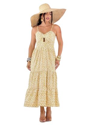 Imagem de Vestido Feminino Xadrez Alça Elastex Com Bojo Midi / Vestido com Bojo 3 marias Babados Alcinha 2773