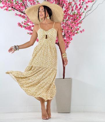 Imagem de Vestido Feminino Xadrez Alça Elastex Com Bojo Midi / Vestido com Bojo 3 marias Babados Alcinha 2773