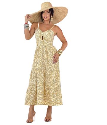 Imagem de Vestido Feminino Xadrez Alça Elastex Com Bojo Midi / Vestido com Bojo 3 marias Babados Alcinha 2773