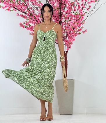 Imagem de Vestido Feminino Xadrez Alça Elastex Com Bojo Midi / Vestido com Bojo 3 marias Babados Alcinha 2773