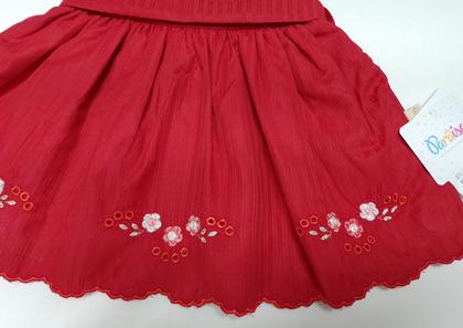 Imagem de Vestido Festa Bebê Menina Tricoline Bordado Paraiso Rf 15496