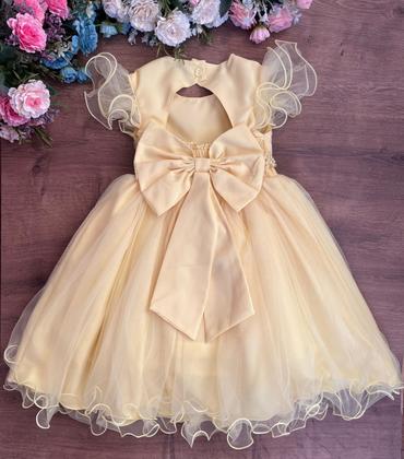 Imagem de Vestido festa infantil amarelo princesa daminha RN a 3 anos