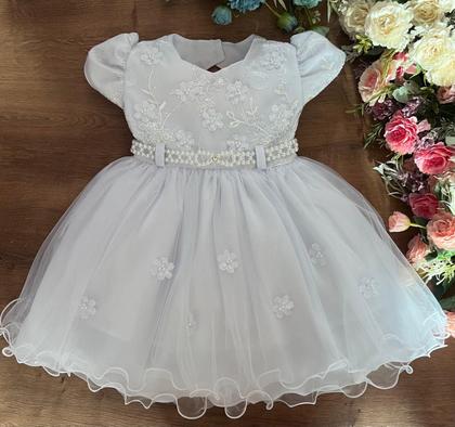 Imagem de Vestido festa infantil branco daminha luxo princesa batizado