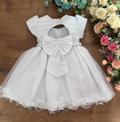 Imagem de Vestido festa infantil branco daminha luxo princesa batizado