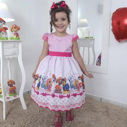 Imagem de Vestido festa infantil da Patrulha Canina rosa