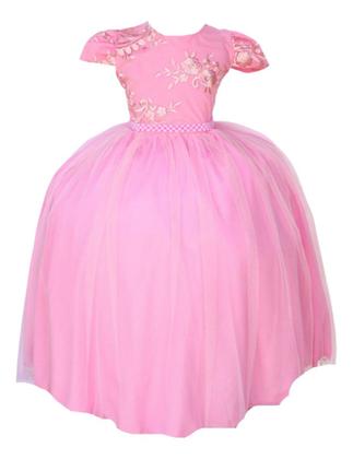 Imagem de Vestido Festa Infantil Dama Formal Com Luvas Tiara E Bolero