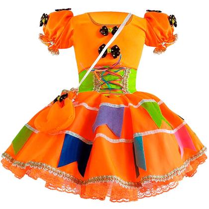 Imagem de Vestido Festa Junina Adulta Feminina Plus Size de Luxo Com Saia Rodada e Espartilho Afina Cintura