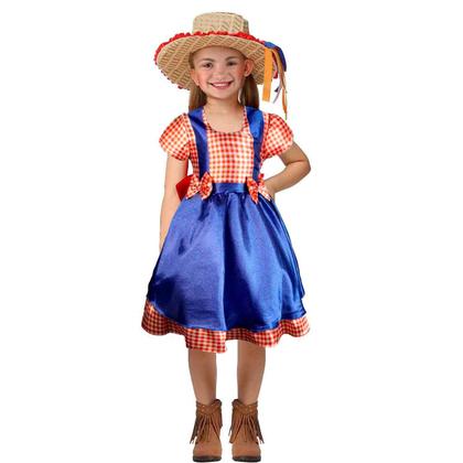 Imagem de Vestido Festa Junina Feminina Infantil Com Tiara e Bolsinha