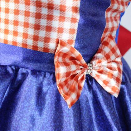 Imagem de Vestido Festa Junina Feminina Infantil Com Tiara e Bolsinha