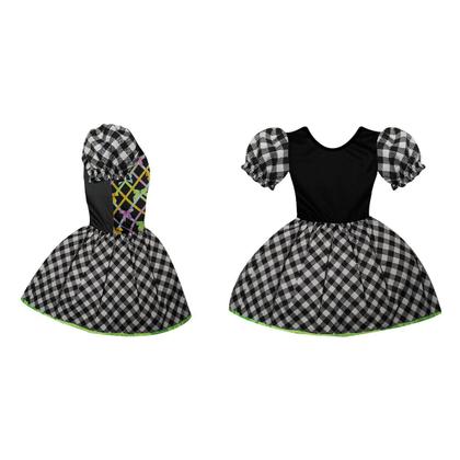 Imagem de Vestido Festa Junina Infantil Luxo pra Meninas Roupa Caipira Xadrez Quadrilha de Escola