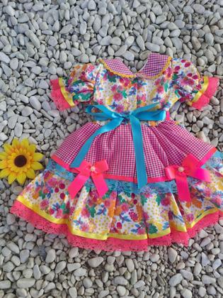 Imagem de Vestido festa junina luxo infantil tam 01