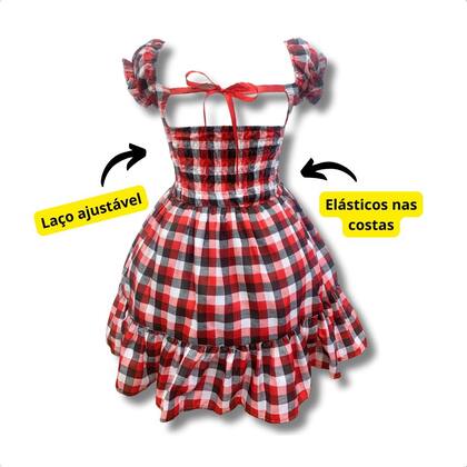 Imagem de Vestido Festa Junina Xadrez Infantil Várias Estampas Caipira