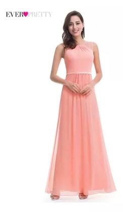 Imagem de Vestido Festa Longo Salmão Madrinha Ref 74