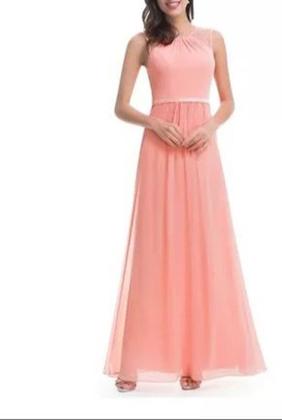 Imagem de Vestido Festa Longo Salmão Madrinha Ref 74